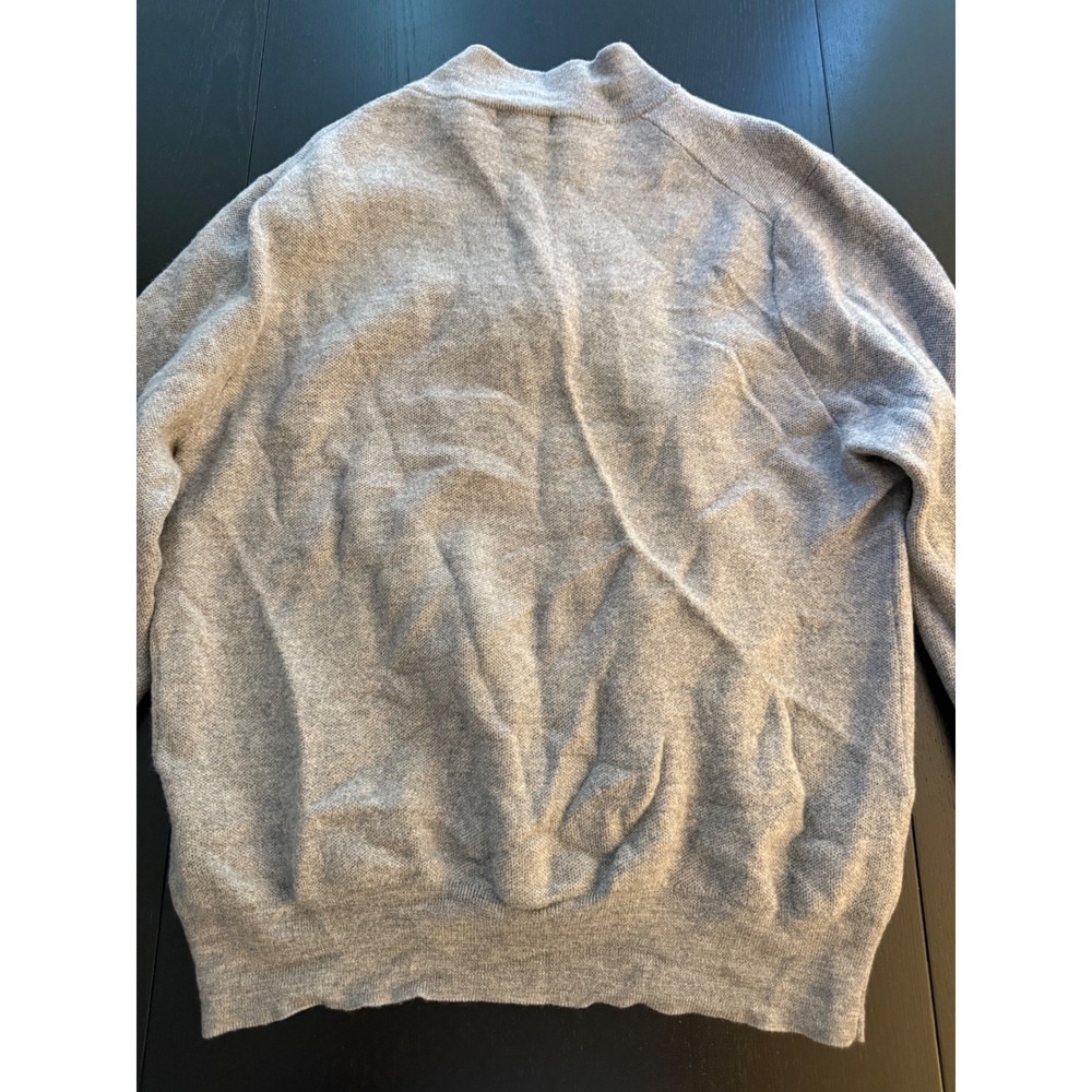 Brooks Brothers Extra Fine Merino Wool Sweater Mens M/L (38-42) Gray Quarter Zip - Picture 9 of 10